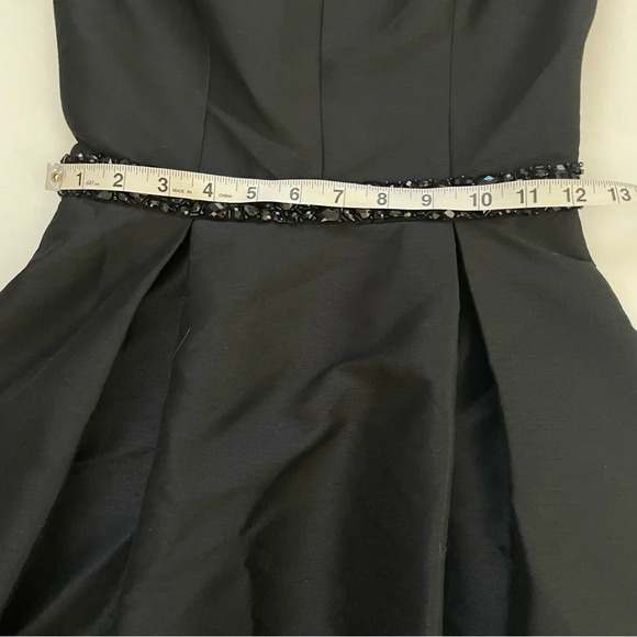 NWT Monique Lhuillier Black Beaded Bridesmaid Formal Mini Dress Fit and Flare 2 - Picture 9 of 13